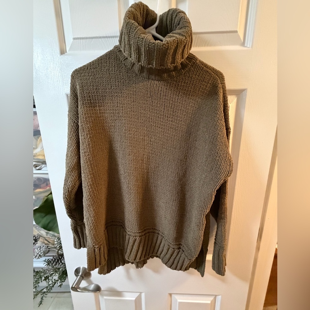 Aerie Olive Cowl Neck Sweater